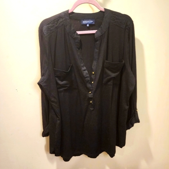 Jones New York women's black long sleeve Shirt plus size 2X - Picture 1 of 10